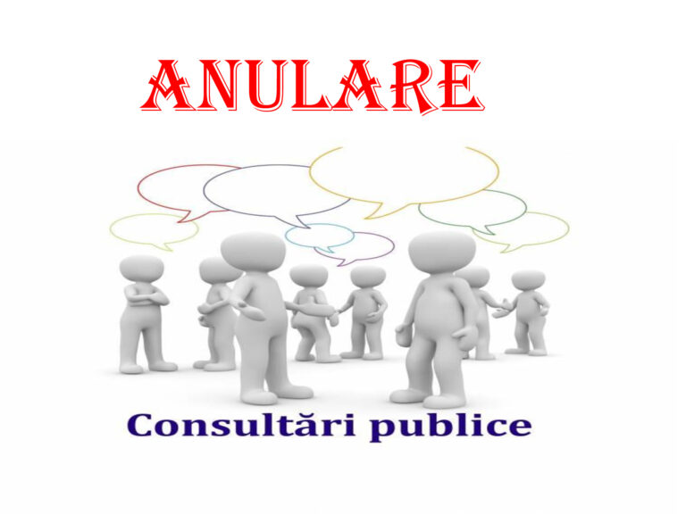 Consultările publice programate pentru data de 01.02.2026, se anulează din cauza condițiilor meteo nefavorabile.
